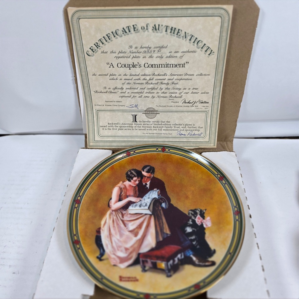 Norman Rockwell A Couples Commitment 1985 Plate Knowles American Dream 16859P